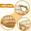 Woven Round Fruit Basket Bowl Display Dish Organizer Imitation Rattan Food Serving Tray for