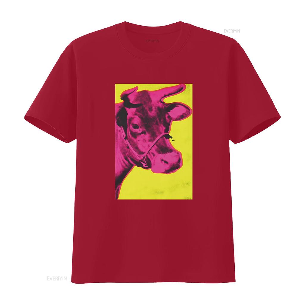 Anyd Warhall Cows T Shirt vintage Washed Top For Everyday Wear Stretched streetwear Breathable Comfortable graphic Unisex