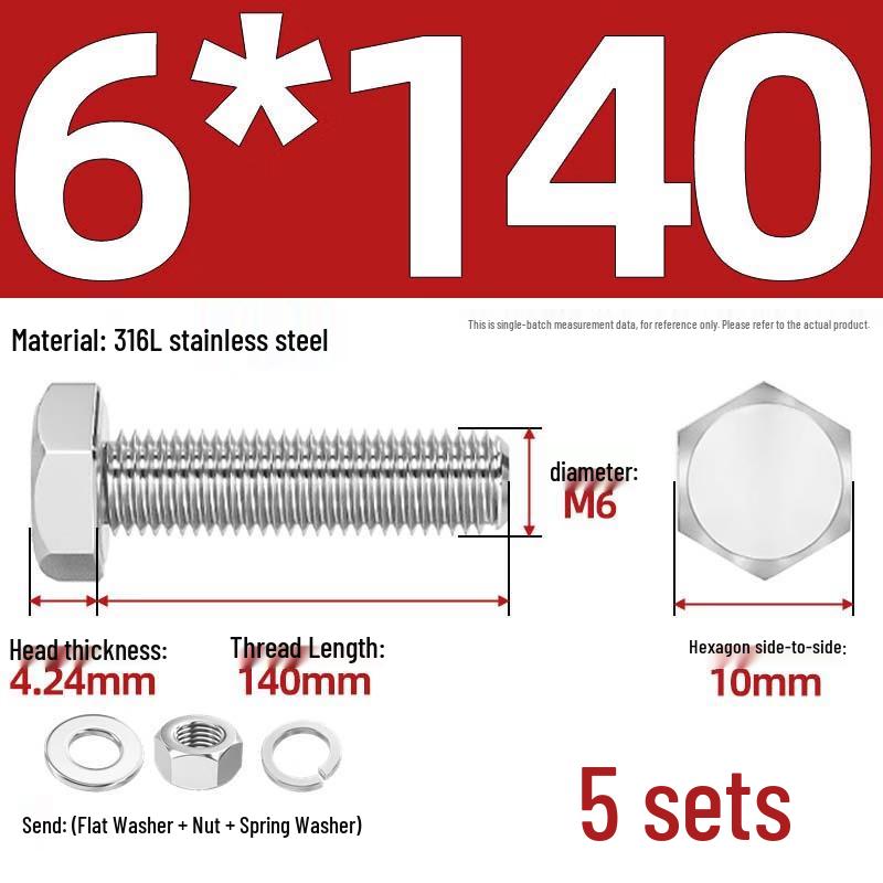 Yi Shuxiang A4-70 Stainless Steel Hexagon Head Bolt & Nut Sets