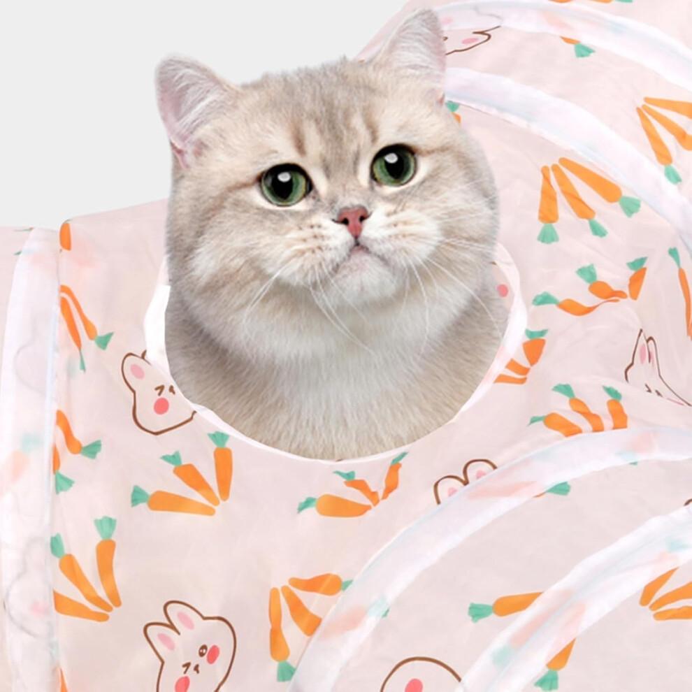 Cat Tunnel Toy 3Way Foldable Kitten Tunnel Tube Peek Hole Toy For Small Pets Indoor Outdoor Garden Yard