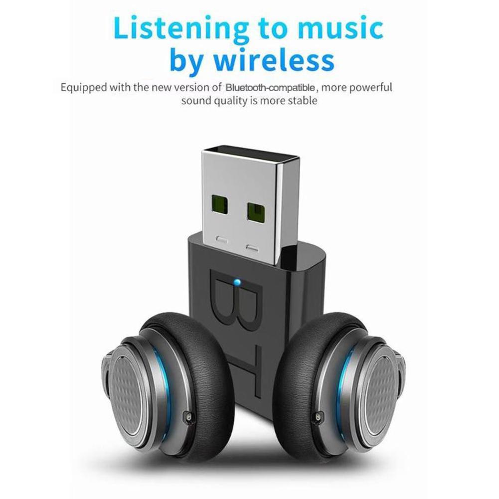 2 In1 USB Bluetooth5.0 Transmitter Receiver Wireless Car Adapter Audio AUX Adapter Bluetooth Ha F2F9