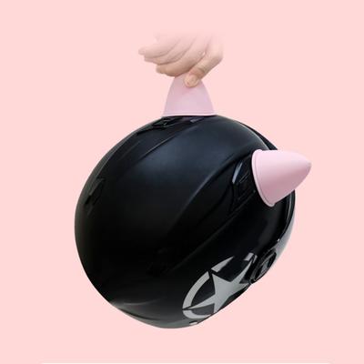 Adesivo decorativo per casco in silicone a colori, comodo da installare, 2 pezzi, alla moda, facile da orecchie