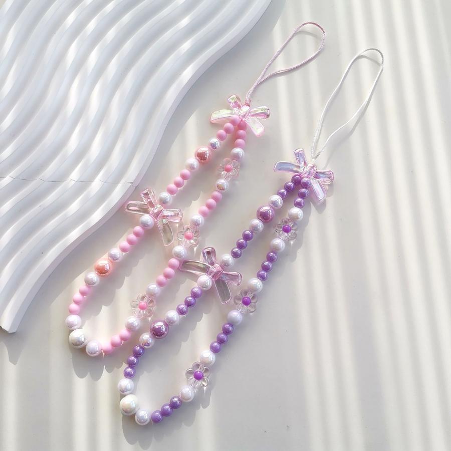 

Милый искусственный жемчуг, акриловый бант, цветок, цепочка из бисера для мобильного телефона, ремешок для женщин и девочек, ювелирные изделия для телефона, ремешок на запястье, шнур