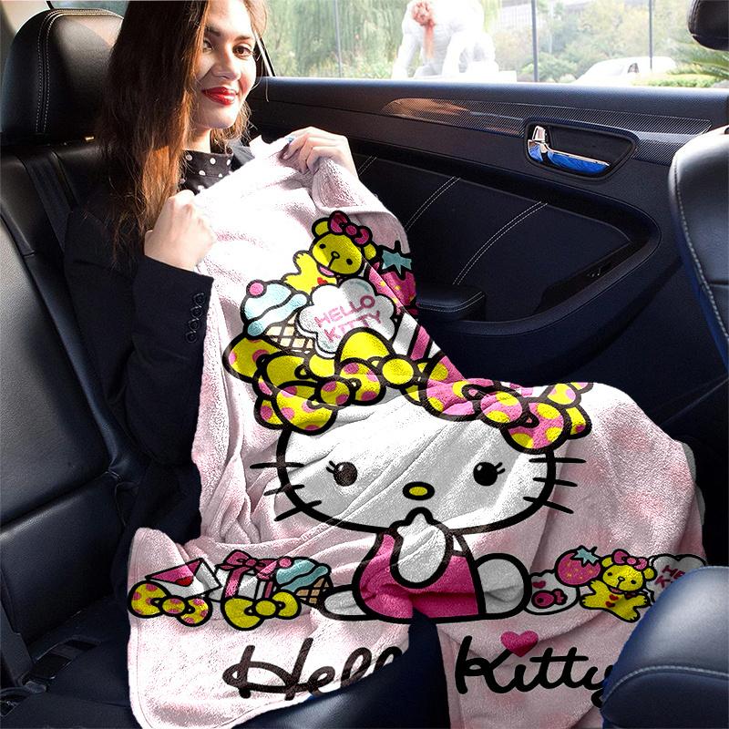 1pc Celebration Hello Kitty Home Decor Blanket Gift for Room Bedroom,Living Room, Travel, Camping, Car Blankets, Beach, Office Naps, Living Room Offic