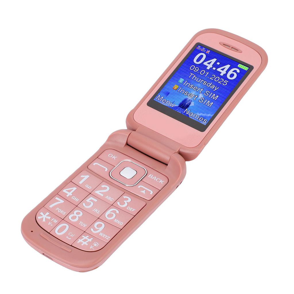 2G Entsperrtes Klapphandy Dual-SIM Klapphandy mit Dual-Display Große Tasten Taschenlampe Lautstarke Lautsprecher