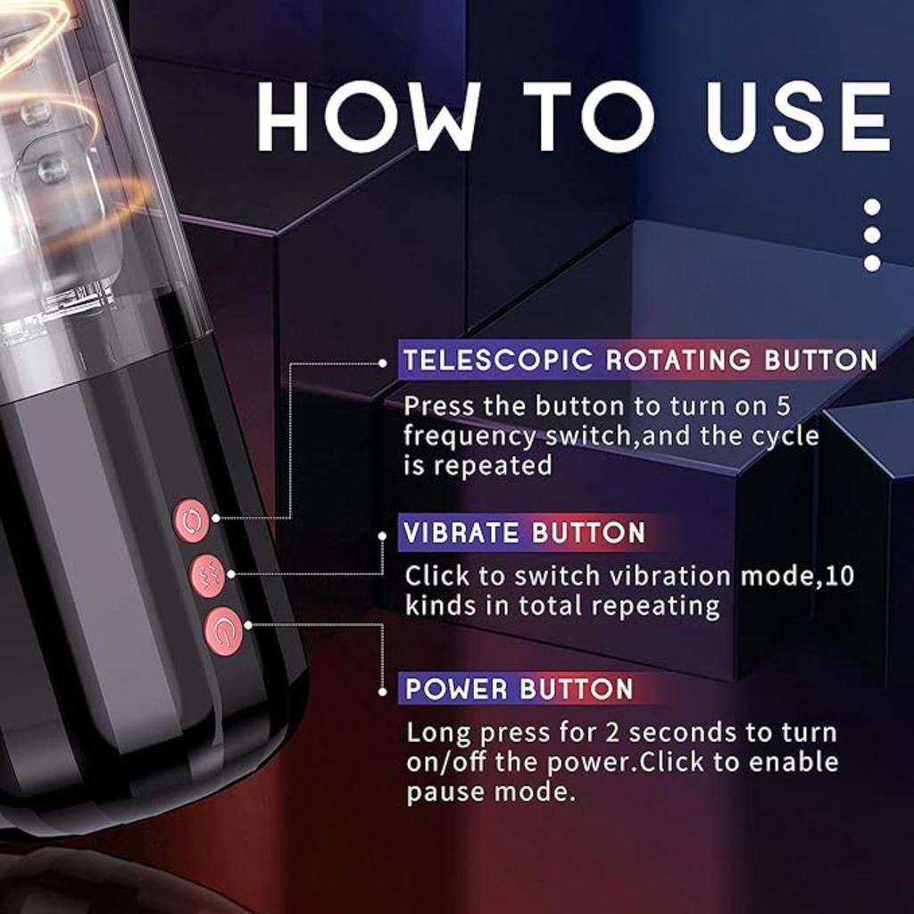 Male Masturbator Adult Toys Pumps Rotating and Vibrating Modes Visual Window and IPX7 Waterproof Penis Pump Pocket Pussy Male Stimulator Sex Machine