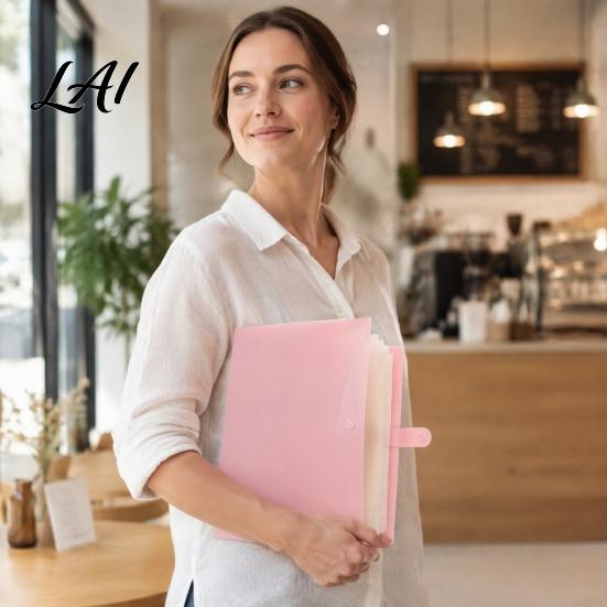 Exam Paper Storage Folder Expanding File Folder Waterproof PP A4 Letter Size Document Study Supplies for School Organizer Portable Receipt Organizer