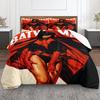 Artistic Batwoman Retro Superhero Poster Red 3-Piece Bedding Set, Classic Bedding Set for Guest Room, Chic Duvet Cover Set for Modern Bedroom
