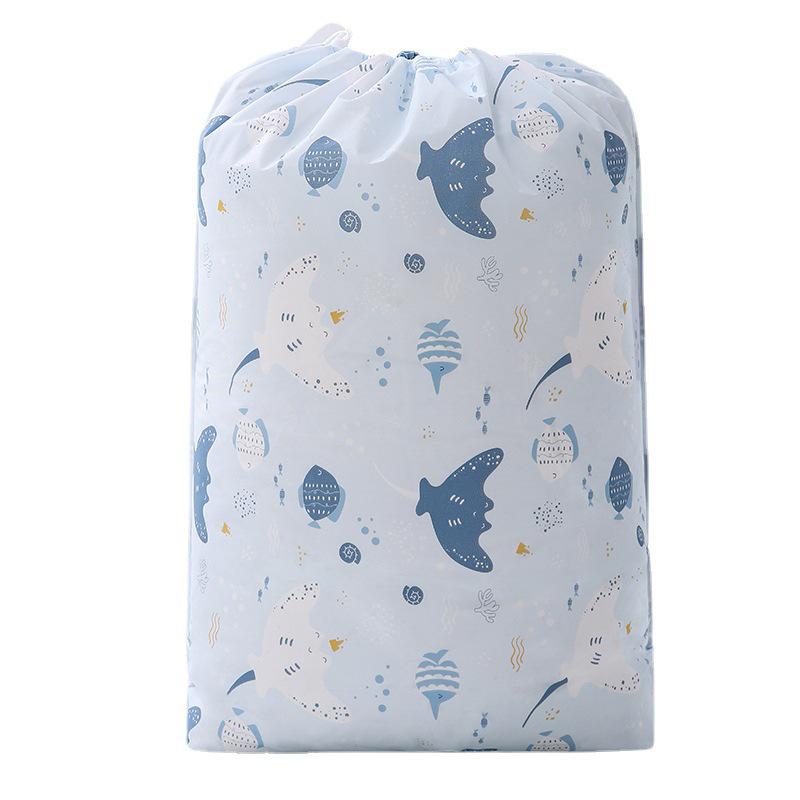 Large Capacity Duvet Storage Bag with Drawstring, Foldable, Dustproof, and Moistureproof for Clothes and Quilts