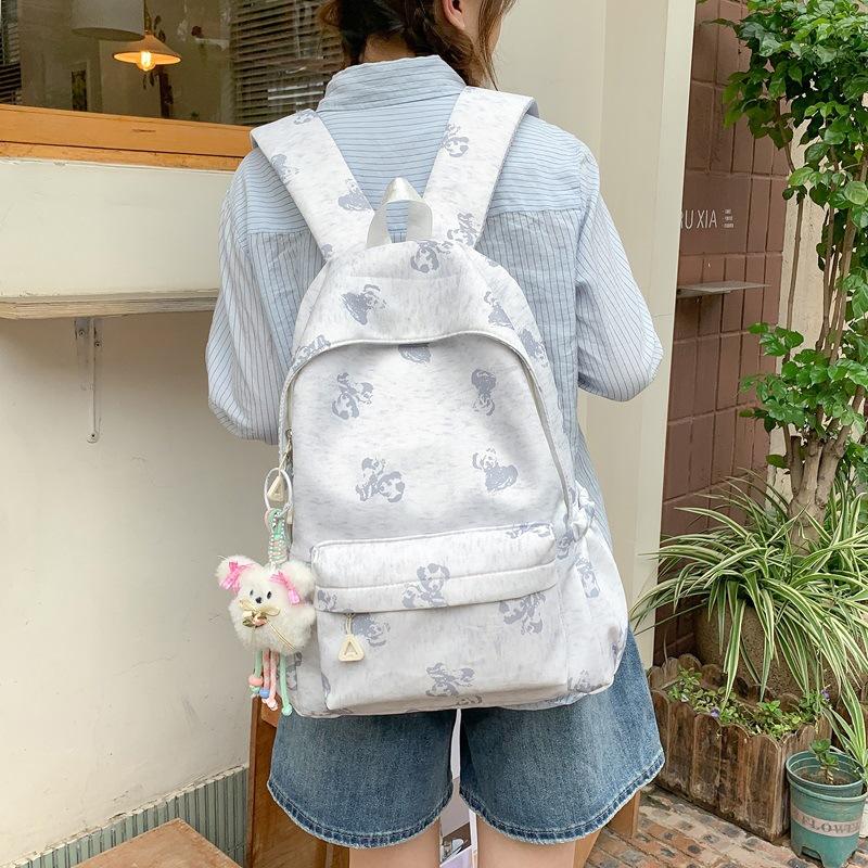 Schoolbag New Japanese College Style Large-capacity Backpack Female Students High Value Lightweight Schoolbag Cute Bear Print Backpack
