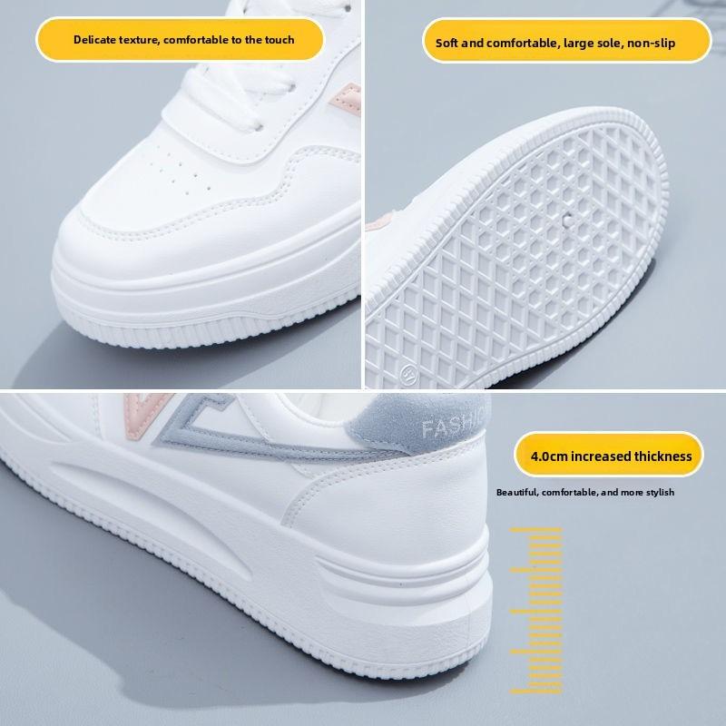 Fashion Alphabet White Shoes Women 2025 Spring New Girls Style Women Sneakers Slip on Casual Bread Platform Shoes Zapatos De Mujer