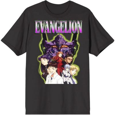 Neon Genesis Evangelion Group Black T-Shirt