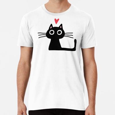 Cute Black Cat with Heart | Kitten ValentineT-Shirt S-5XL Best T-Shirt