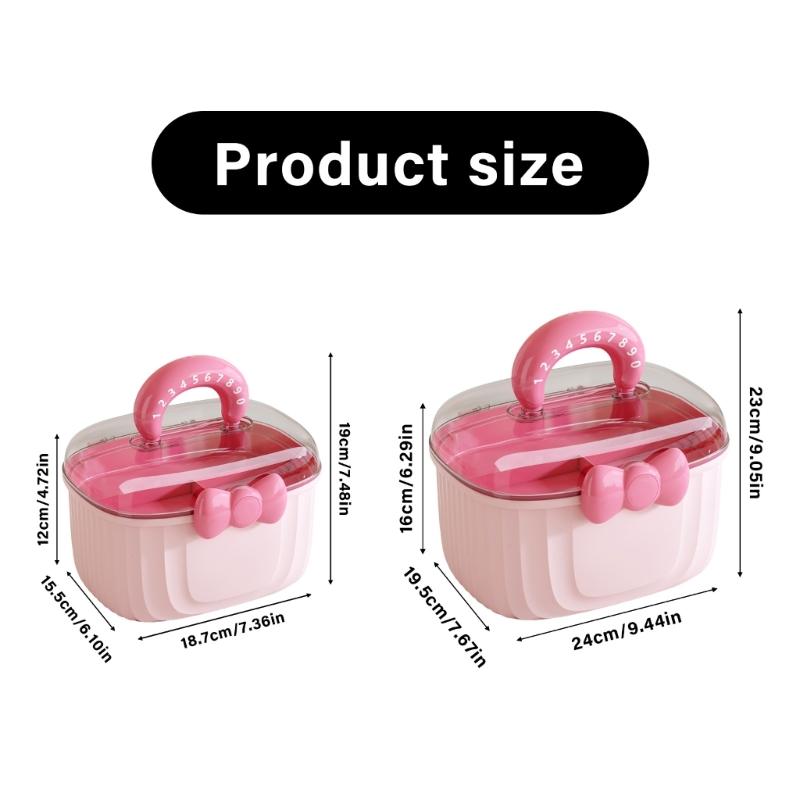 Clear View Storage Organizers For Girls Women 2 Layer Durable Plastic Travel Friendly Case With Comfort Grip