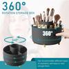 360° Rotating Makeup Organizer - 1pc Plastic Cosmetic Storage With 5 Compartments - Multi-functional Holder For Brushes