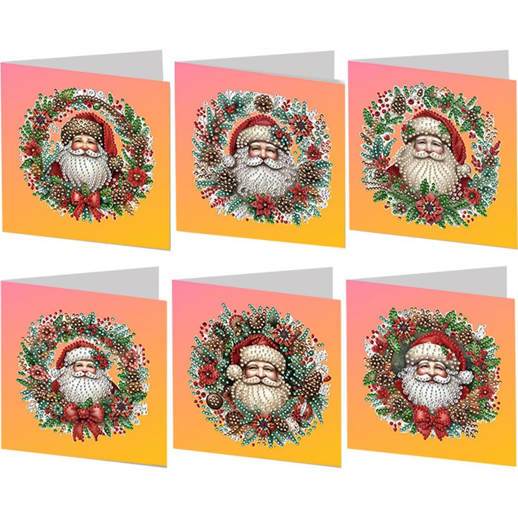 12Pcs Christmas DIY Diamond Art Greeting Cards with Envelopes Diamond Art Painting Greeting Card Kit for Holiday Blessings