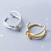 Fashion Personality Line Double Knot 925 Sterling Silver Jewelry Geometric Asymmetric Woven Exquisite Opening Rings TYB407