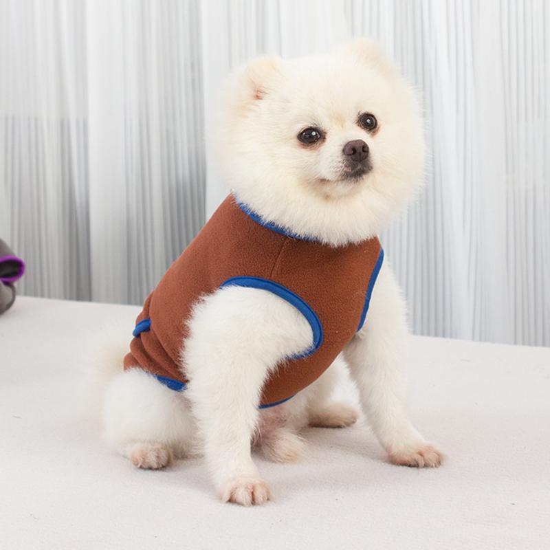Warm Dog Cat Vest Clothes Autumn Winter Pet Costume with Towing Ring for Chihuahua Poodle Clothing Maltese French Bulldog Jacket
