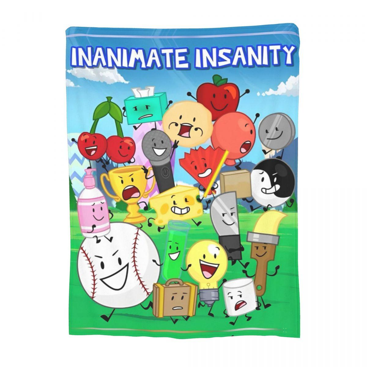 

BFDI Неживе Аніме Плед для Дивана Battle for Dream Island Пухнастий М який Плюшевий Плед Багаторозмірний для Всіх Сезонів 50x60in