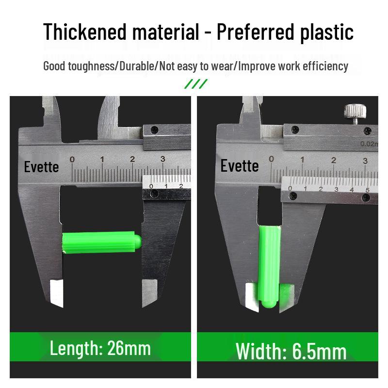 Green Plastic Expansion Tubes & Plugs: M6/M8 Wall and Wood Screw Anchors (6mm & 8mm)
