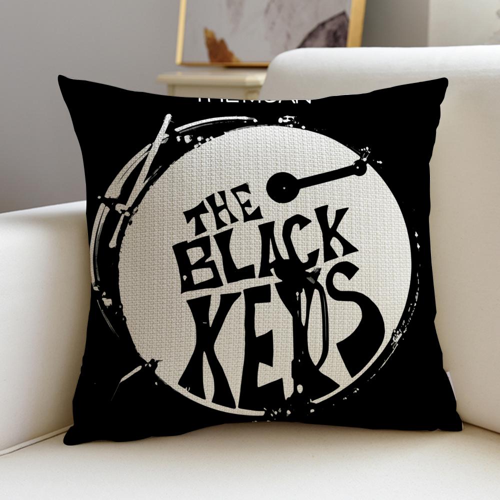 Blues TThe Black KeysS Kissenbezug Atmungsaktiv und hautfreundlich Leinen-Kissenbezug quadratisch abnehmbar und waschbar Kissen