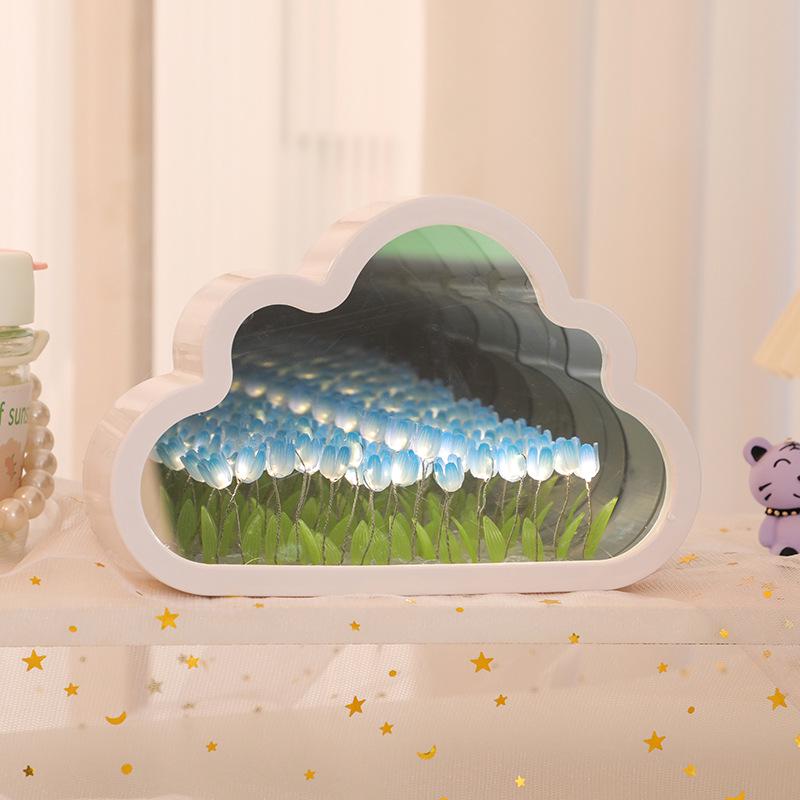 Tulip Flower Sea Cloud DIY Night Light – Handmade Desktop Atmosphere Light, Perfect for Mother's Day or Birthday Gifts