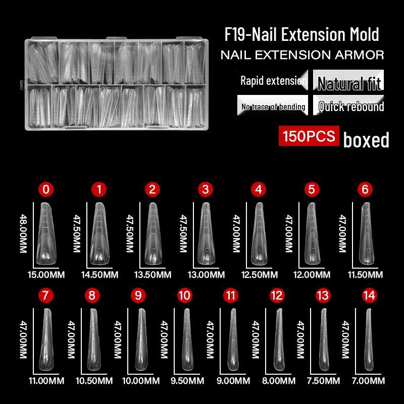 Cross-border Long Ladder Crystal Nail Extension Mold - 150 Piece Set for Quick Gel Polish and French Tips.