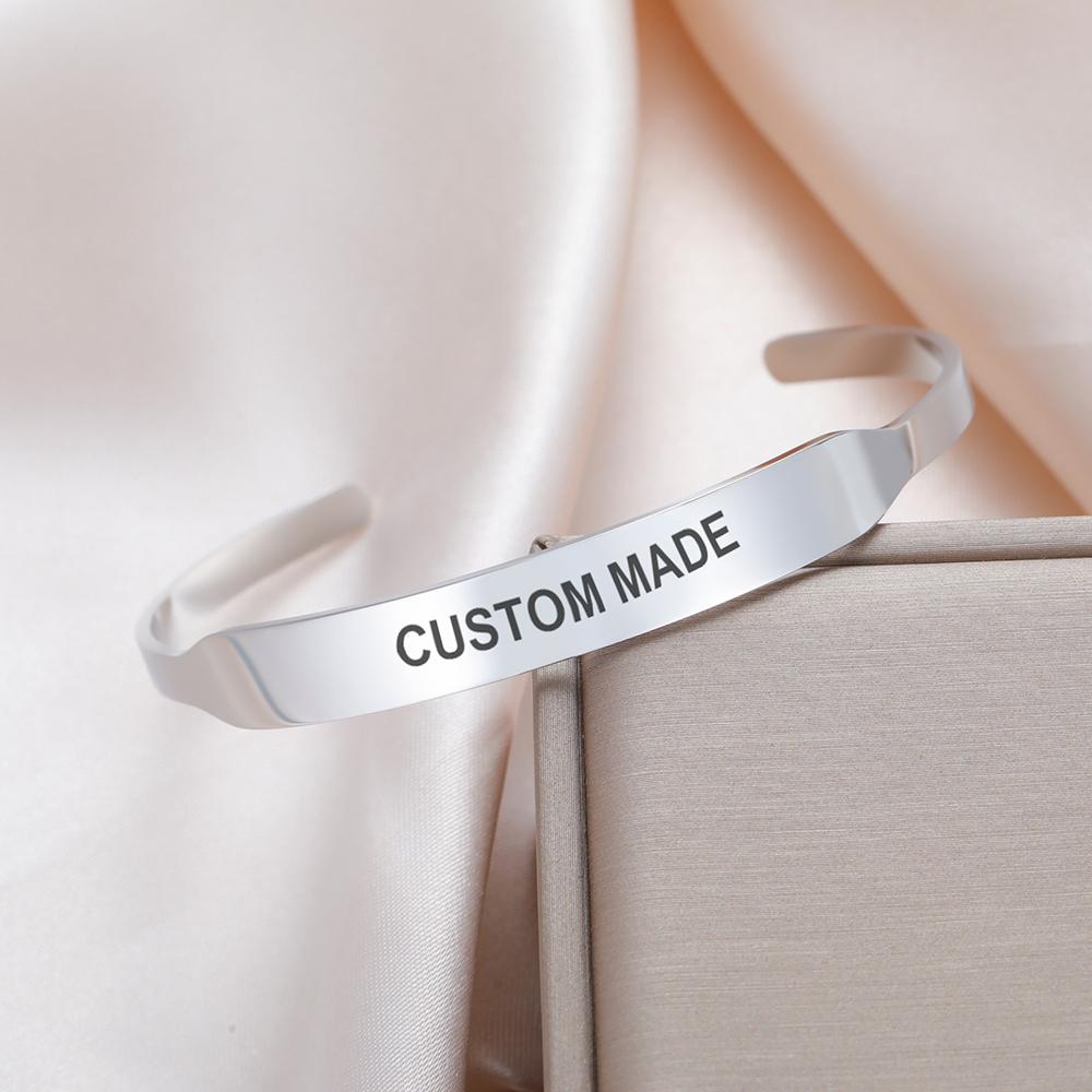 Dawapara Personalisierter Hebräischer Armreif Individuell Graviert Je Zitat Manschettenarmband Edelstahl Schmuck