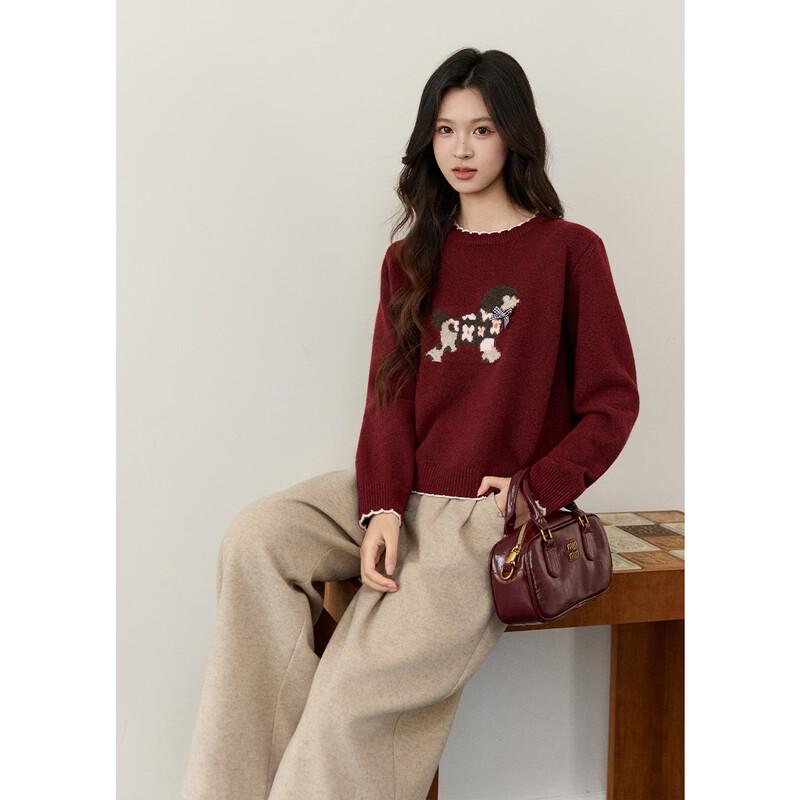Women's Puppy Jacquard Sweater