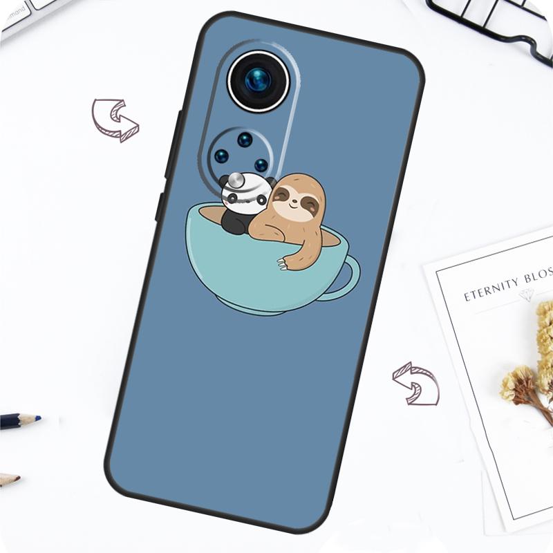 Kawaii Cute Sloth Face Case For Honor Magic 7 5 6 Lite Honor 200 Pro X8b X9a X8a X8 X9 X9c X9b 50 70 90 Lite Cover