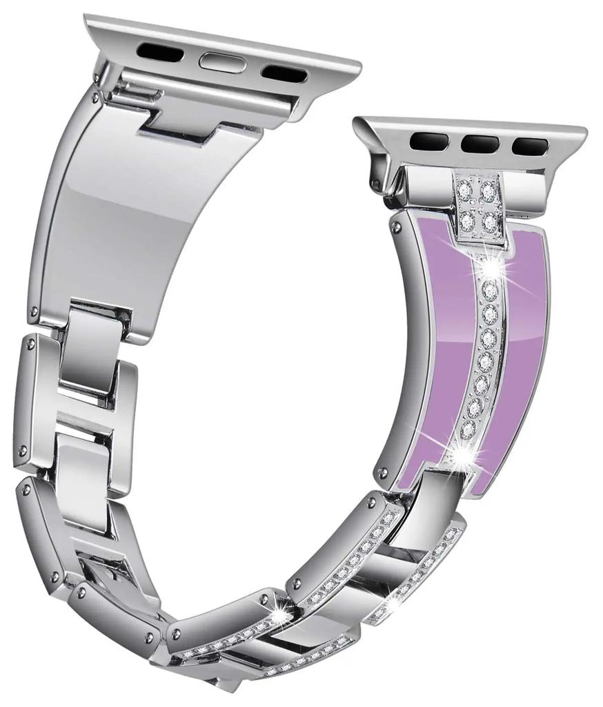 Resin+Metal Strap for Apple Watch 45mm 44mm 42mm 40mm 41mm 46mm 49mm Women Diamond Bracelet Iwatch Ultra 10 9 8 7 6 5 4 SE Band