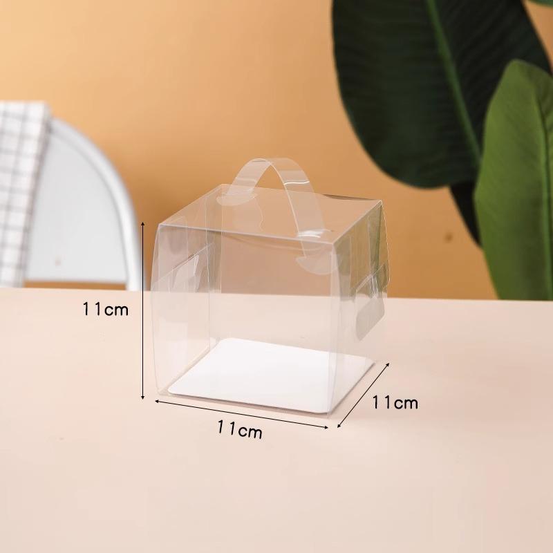 Transparent Portable Dessert Box Cake Paper Cup and Puff Pastry Thousand Layer Packaging Box Mini Baking Packaging Box Multifunctional Display Packag