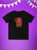 Round Neck Printed Pattern Pullover Short Sleeve Kids Tops Domo Kun Character