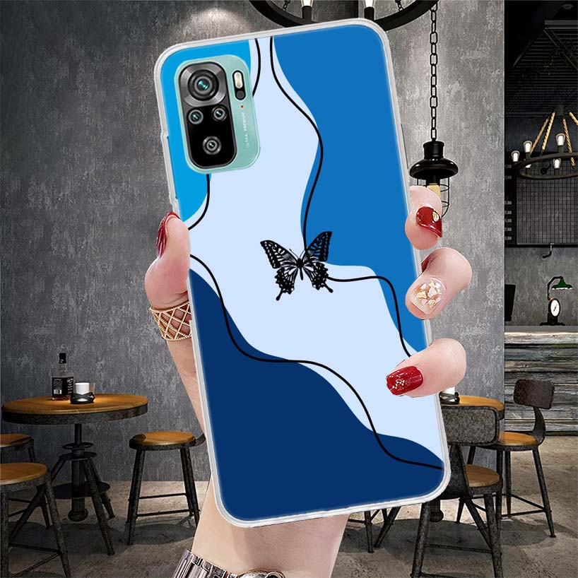 Blue Butterfly Beautiful Wing Soft Phone Case For Xiaomi Redmi Note 15 14 14S 13 12 Pro Plus 12S 11 11S 11E 10 10S 11T 5G Fundas