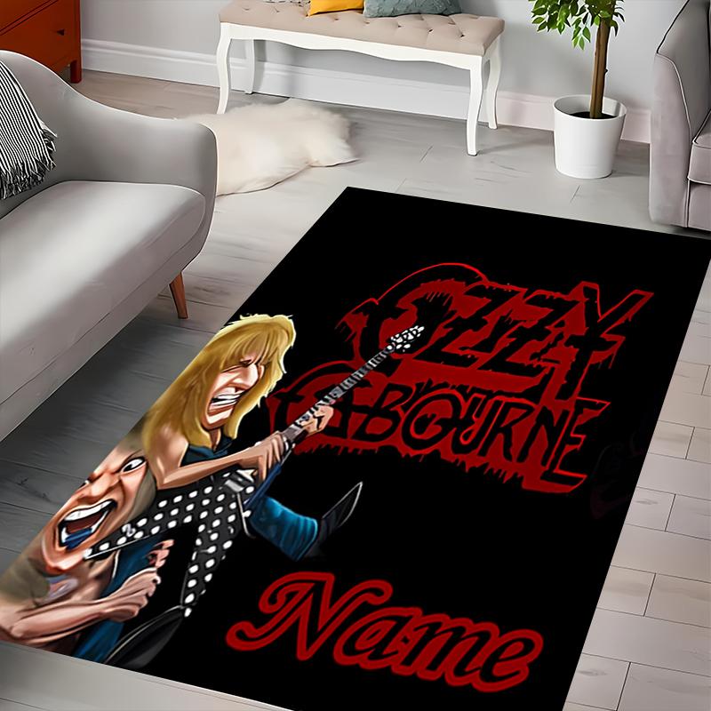 Custom Personalization Rock Ozzy Osbourne Area Rug - Perfect For Kitchen, Bathroom,Laundry Room Decor Large Size Available,Gift All Seasons
