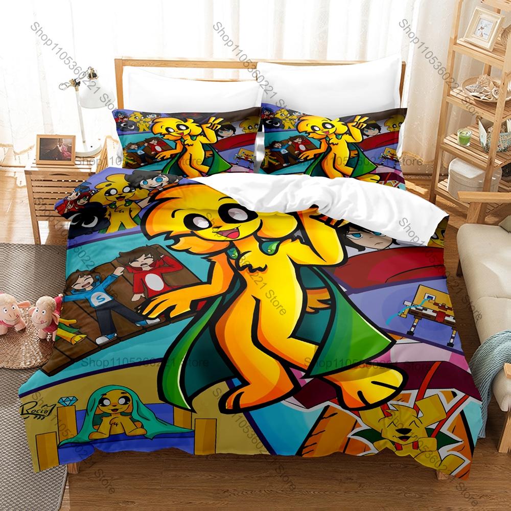 Personality Popular Spanish Gamer Mikecrack Bedding Set New Printed Duvet Cover Set Soft Microfiber Bed Linen for Fans Bedroom