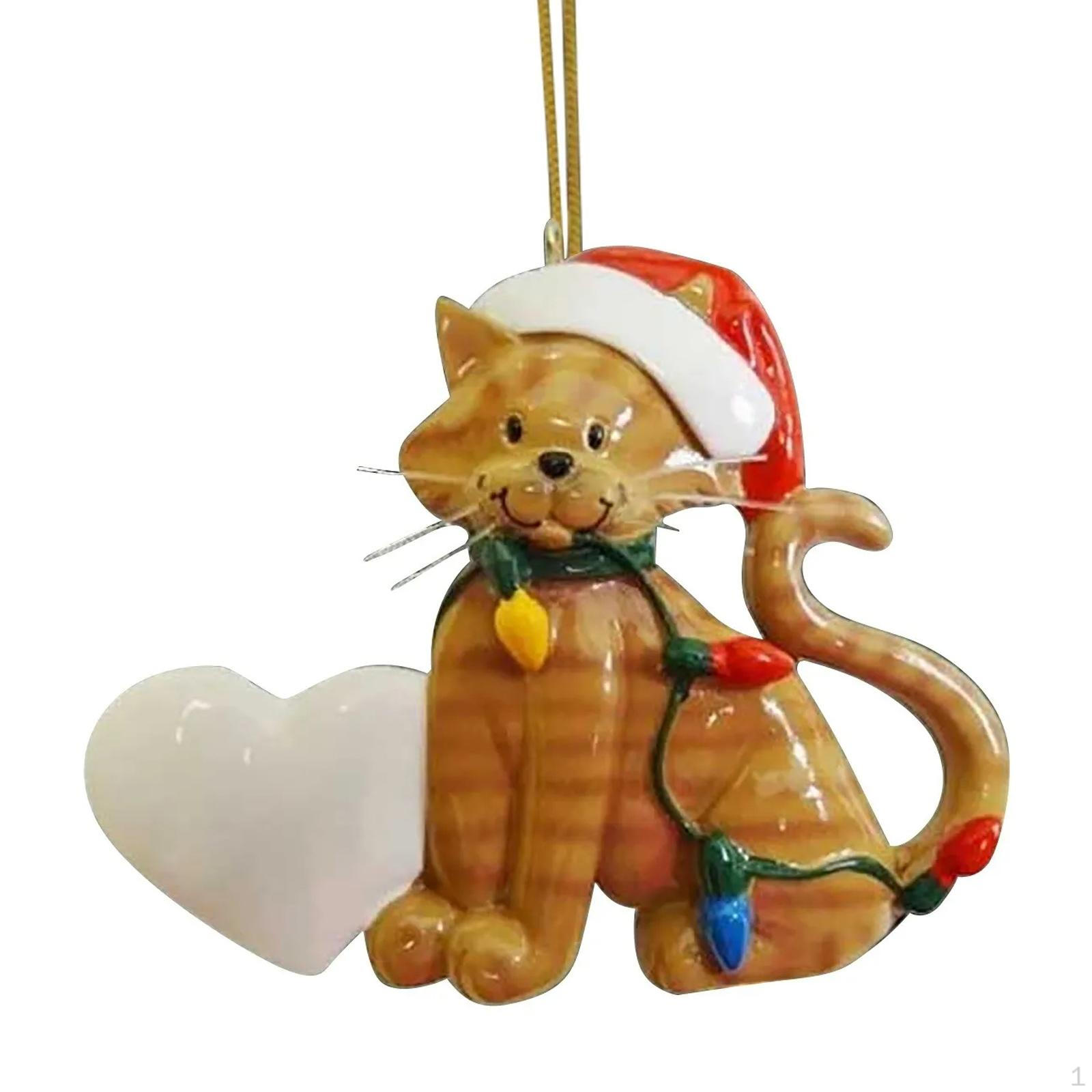 

Christmas Cat Ornament Xmas Tree Hanging Decorations Festival Kitten Kitty жовтий