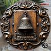 Vintage Floral Welcome Bell Metal Wall Art Indoor Outdoor Decor