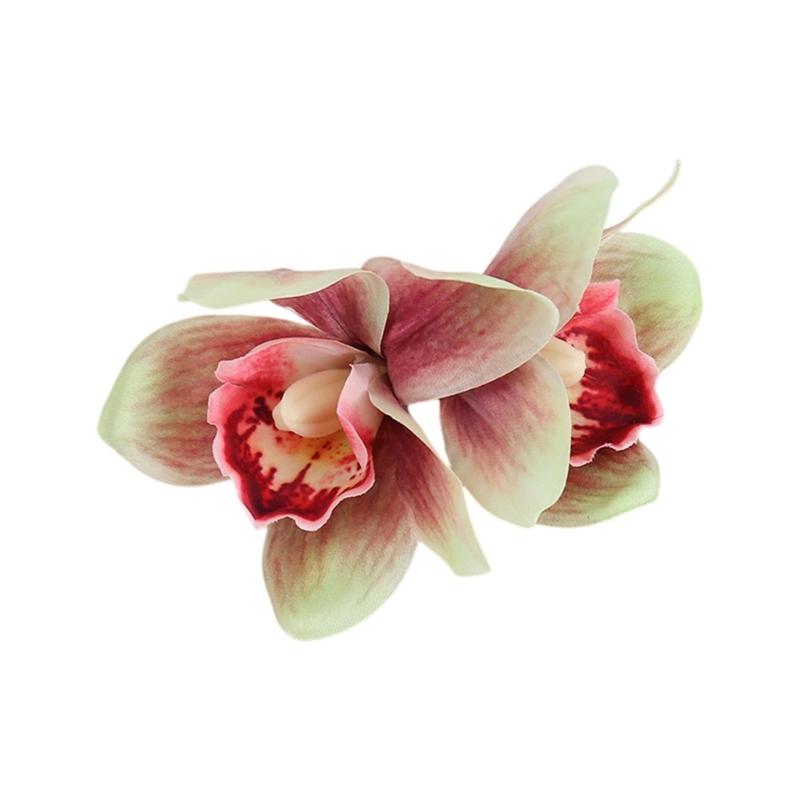 Bohemian Style Hairpin Double Large Artificial Cymbidium Flower Hair Clip For Women And Girls Fashion Accessory