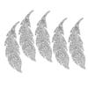 5pcs Iron On Rhinestone Patches Silver Leaves Pattern Patches Iron On Patches  For DIY Crafts