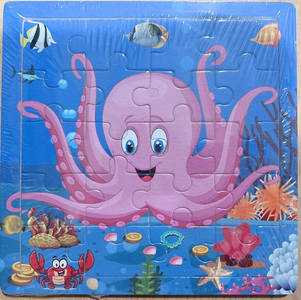 20-Piece Wooden Kids' Puzzle Board - Cartoon Animals