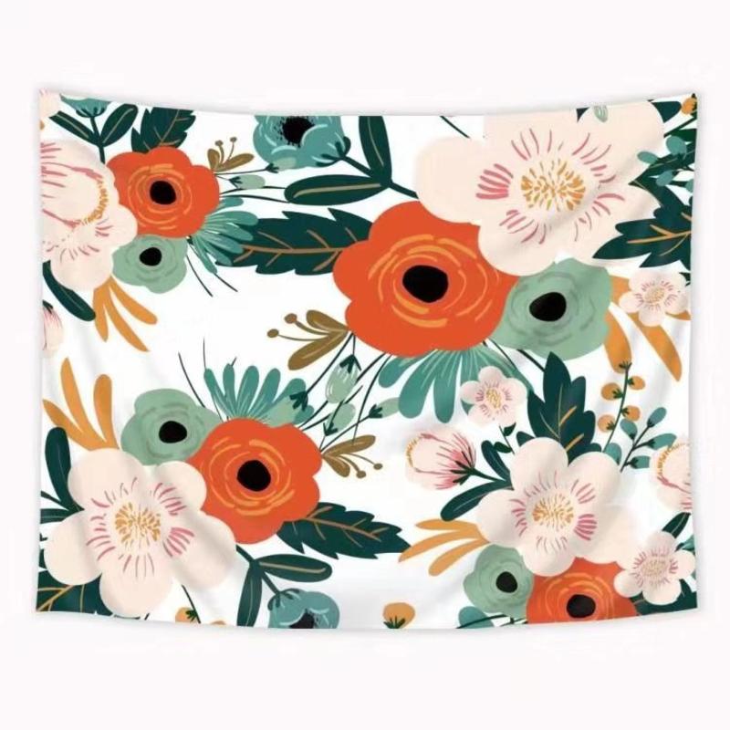 Colorful floral wall hanging tapestry for living room flower decoration bedroom tropical plant leaves tapestry picnic tapestry | Decorative tapestry