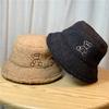 Cute Bear Embroidery Warm Lamb Wool Fisherman Hat Children Autumn and Winter Warm Basin Hat Bucket Hat