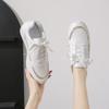 Women Sneakers Fashion Breathble Vulcanized Shoes Pu Leather Platform Shoes White Lace Up Casual Shoes