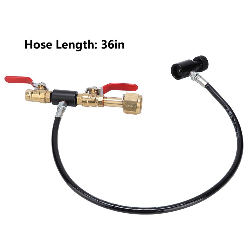 Adaptor de reumplere cilindru CO2 cu furtun de 36 inci pentru umplere cu sifon EU W21.8?14 Fir