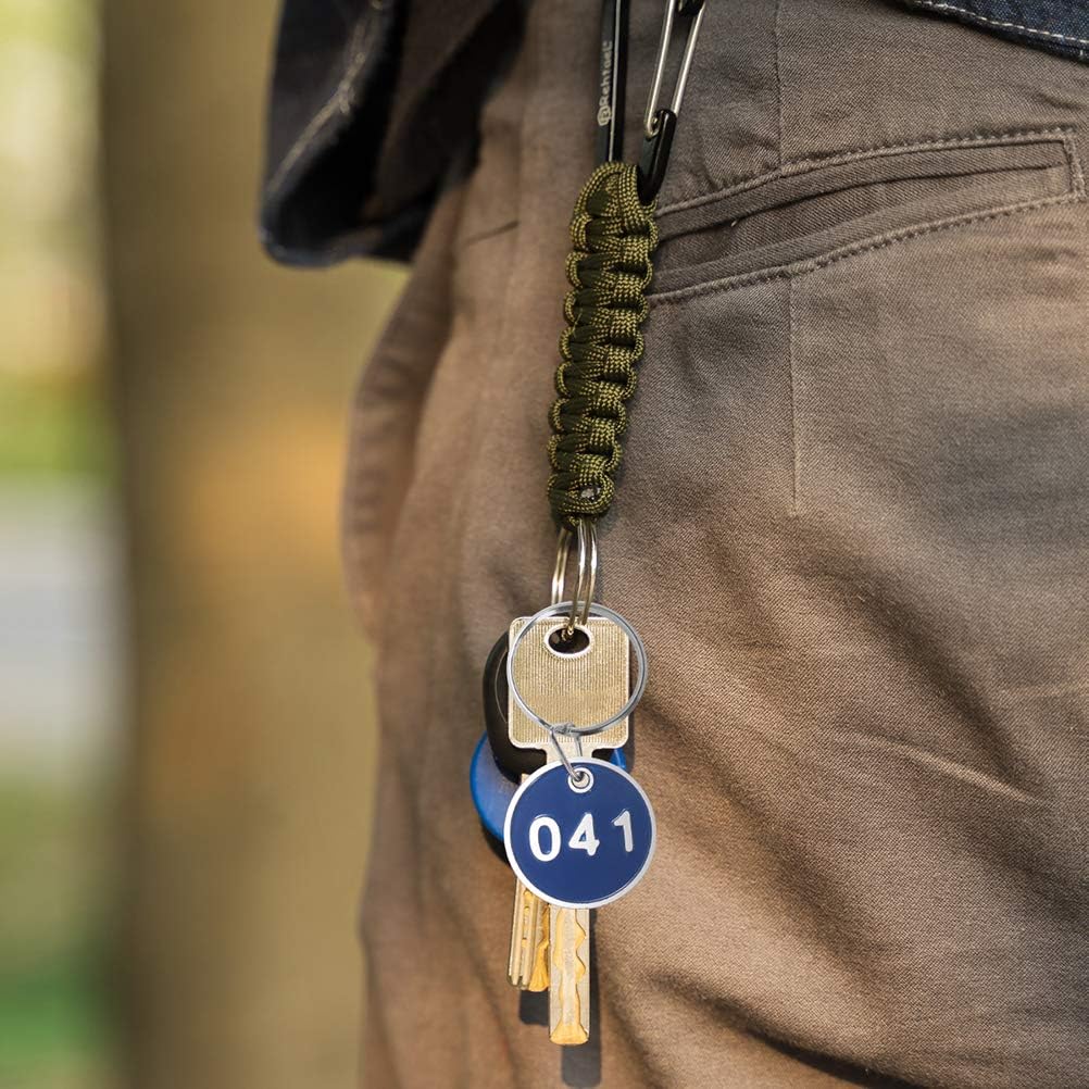 1set Aluminium Metal Luggage Id Tags Key Ring Labels Blue Numbers for Home Office Hotel Organization