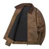 American retro new men's leather jacket pu tooling style old money style couple casual locomotive leather jacket jacket