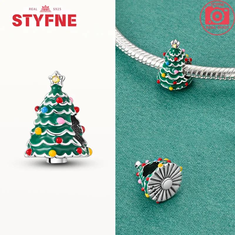 Copper New Christmas Charms Elk Santa Claus Bead Snowflake Bell Snowman Charm Fit Original Bracelet Diy Jewelry For Women