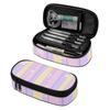 Pencil Case Daily Use Strong Polyester Fabric Smooth Zipper with Main Compartment Mesh Pocket and Pen Slots for School and Study
