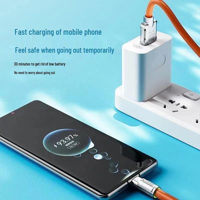 120W High-Speed Charging 6A Type-C Cable for Android, Apple, Huawei